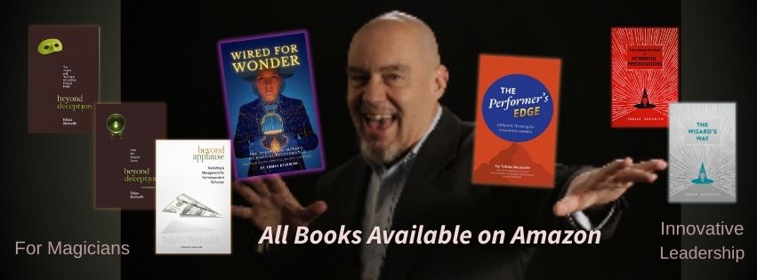 Tobias with his 7 published books